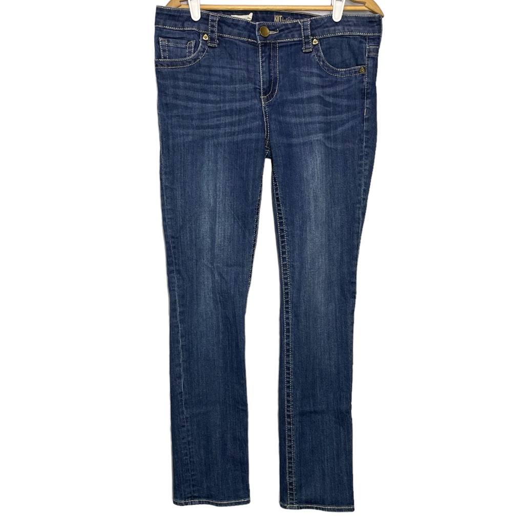 Kut From The Kloth Stevie Straight Leg Jeans Size 8 Medium Rise Contrast Stitch